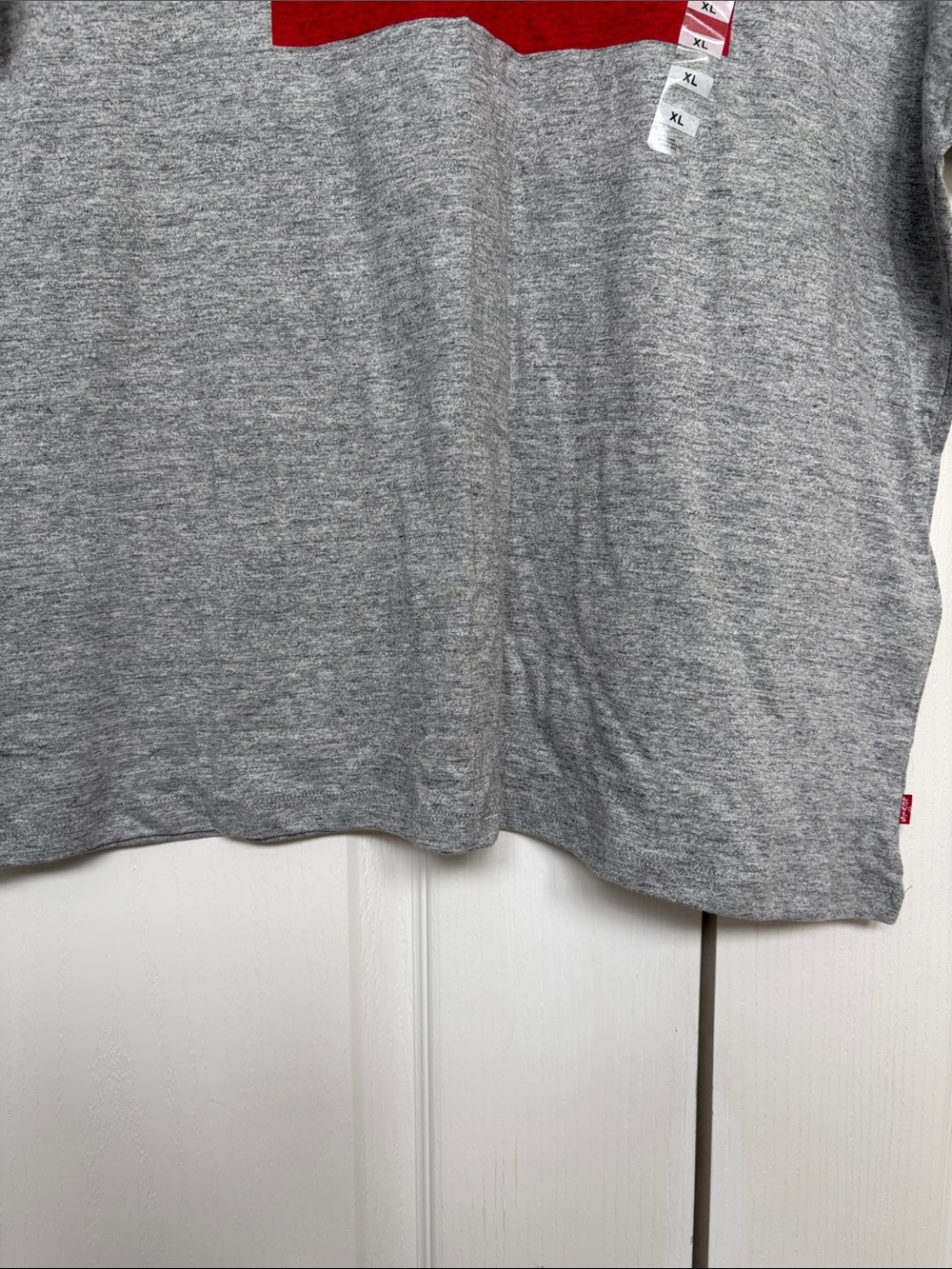 Levi's Gray Tee with Navy & Red Logo Blocks - Picture 6 of 7